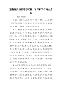 预备党员转正思想汇报：学习和工作树立方向