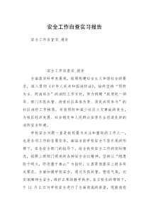 安全工作自查实习报告