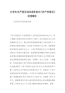 大学生共产宣言读后感【我对《共产党宣言》的理解】