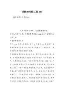 销售经理终总结doc