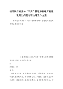 镇开展农村集体“三资”管理和村级工程建设突出问题专项治理工作方案_1