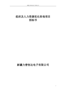 黑龙江省北大荒米业集团有限公司组织及人力资源优化咨询项目招标书