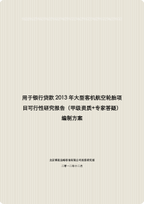 用于银行贷款XXXX年大型客机航空轮胎项目可行性研究报