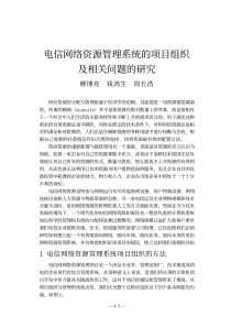 电信网络资源管理系统的项目组织