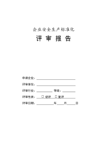 工贸企业三级安全生产标准化评审报告模板