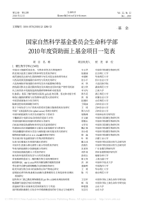 省略_010年度资助面上基金项目一览表