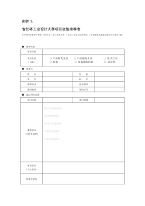 省长杯工业设计大赛项目征集推荐表