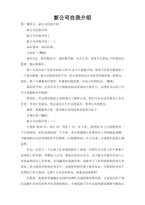 新公司自我介绍