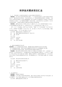 科学技术需求项目汇总