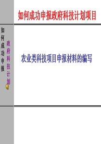科技申报项目写法