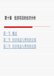 第10章投资项目的经济分析