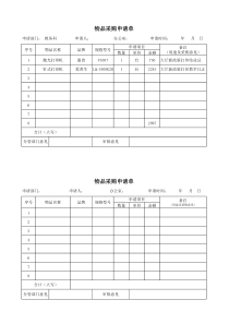 公司物品采购申请单