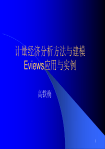 计量经济分析方法与建模Eviews应用与实例-高铁梅