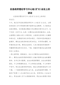 2021在县政府理论学习中心组扩大会议上的讲话