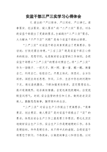 安监干部三严三实学习心得体会