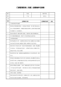 门禁管理系统(月度)定期维护记录表