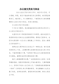 办公室文员实习体会