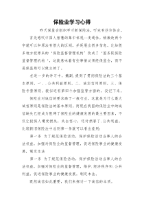 保险业学习心得