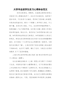 大学毕业班学生实习心得体会范文