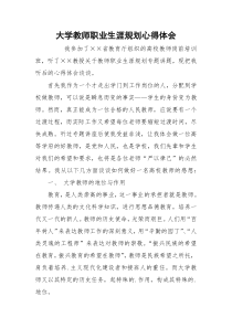 大学教师职业生涯规划心得体会