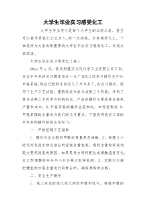 大学生毕业实习感受化工