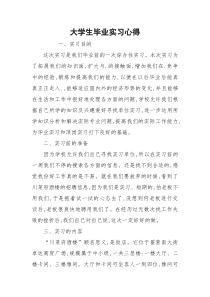 大学生毕业实习心得