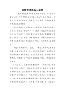 大学生顶岗实习心得