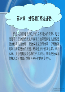 第六章投资项目资金评估(投资项目评估-湖南大学宋嘉)