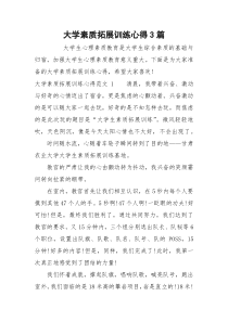 大学素质拓展训练心得3篇