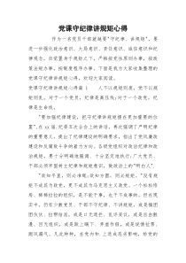 党课守纪律讲规矩心得