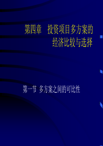 第四章投资项目多方案的经济比较与选择(可行性研究与