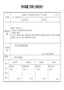 (完整版)排水隐蔽工程竣工验收报告