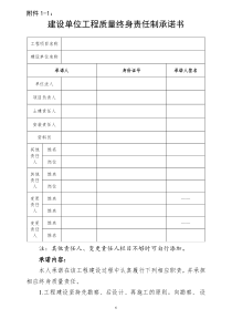 建筑工程五方责任主体工程质量终身制承诺书