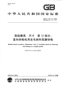 GBT 4127.12-2008 固结磨具 尺寸 第12部分：直向砂轮机用去毛刺和荒磨砂轮