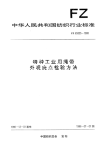 FZ 65005-1995 特种工业用绳带 外观疵点检验方法