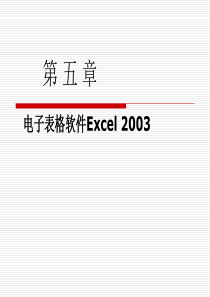 第5章电子表格软件Excel2003