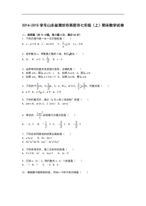 【解析版】2014-2015学年潍坊市高密市七年级上期末数学试卷