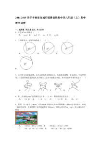 【解析版】镇赉县胜利中学2014-2015年九年级上期中数学试卷