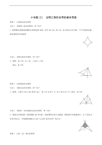 八年级上小专题(3)证明三角形全等的基本思路同步练习含答案