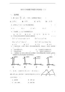 八年级数学寒假专项训练(三)含答案