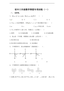 八年级数学寒假专项训练(一)含答案