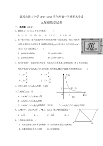 蚌埠市姚山中学2014-2015学年九年级上期末数学试卷及答案