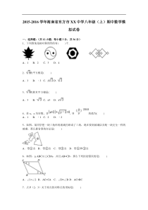 东方市XX中学2015-2016学年八年级上期中数学模拟试卷含解析