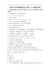 福建省漳州市2017届九年级上期末数学试卷含答案解析