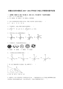 合肥市瑶海区2015-2016学年八年级上期末数学试卷含答案解析