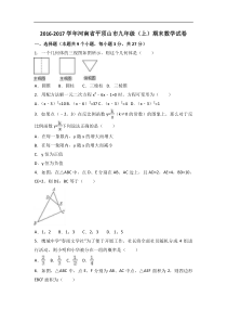 河南省平顶山市2017届九年级上期末数学试卷含答案解析