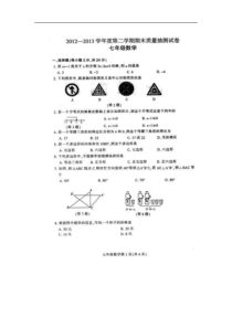 吉林省德惠市2012-2013年七年级下期末考试数学试题及答案