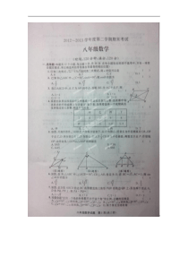 聊城市冠县2012-2013年八年级下期末考试数学试题及答案