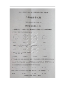 聊城市莘县2014-2015学年八年级上期中水平数学试题及答案