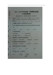 罗定市2015-2016学年八年级上期末数学试题含答案(扫描版)